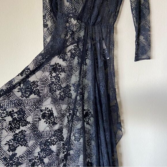 NWT Maje Riletta Maxi Black Dress Lace Sheer Floral Size S - Picture 10 of 14